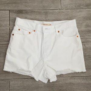 White jean shorts